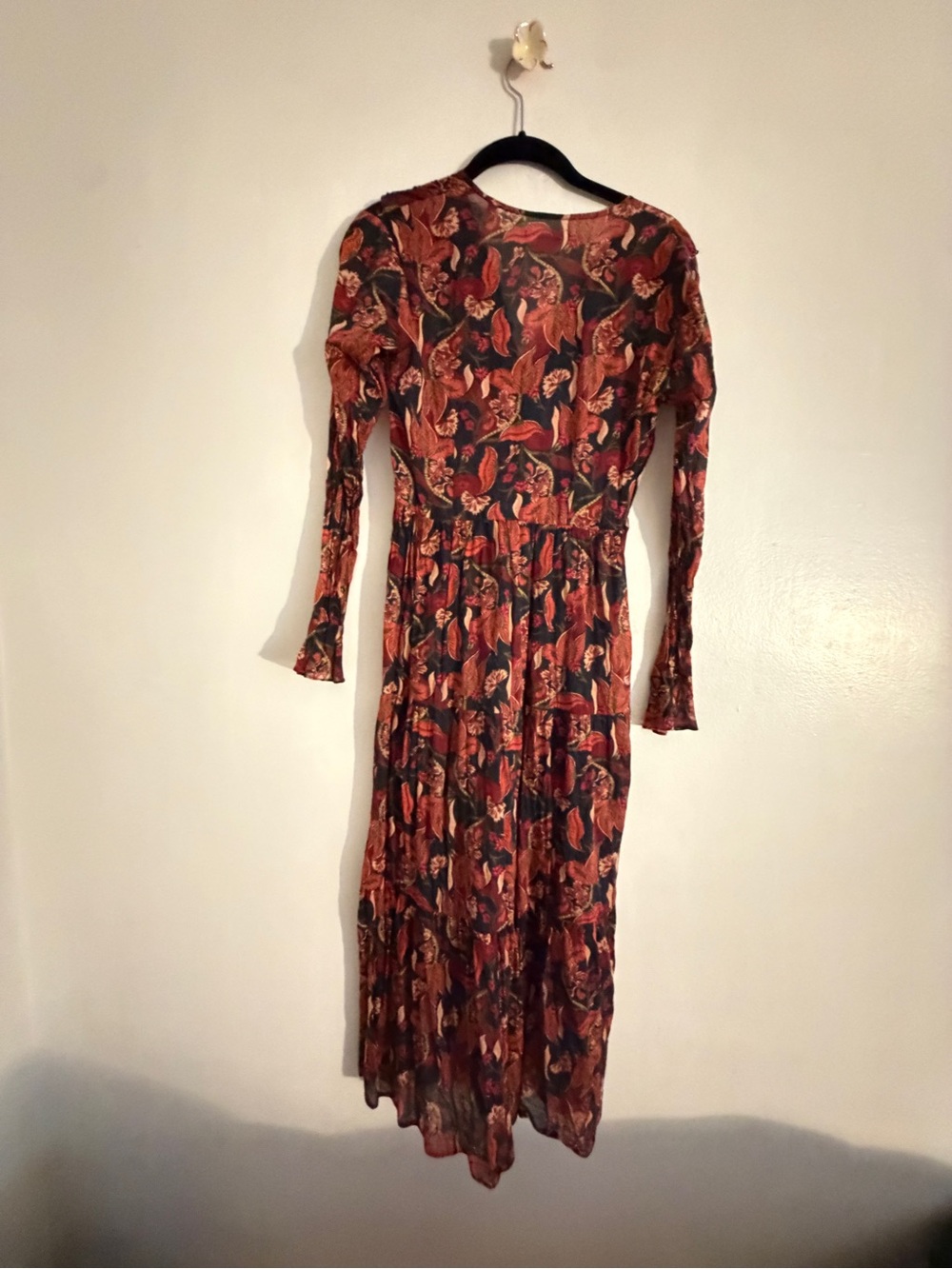 Doen Rust and Black Floral Tie-Front Maxi Dress - Picture 3 of 10